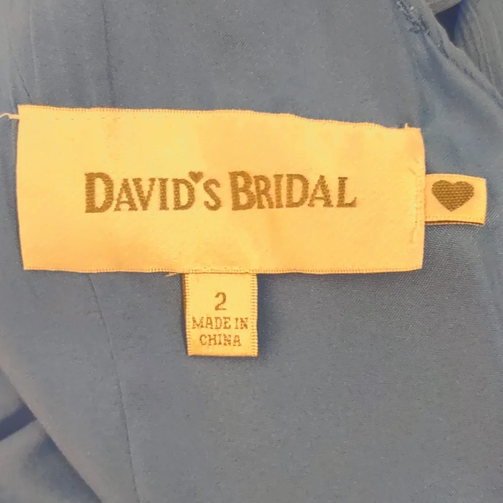 Sky Blue David's Bridal Bridesmaid Gown Size 2 - Picture 4 of 4